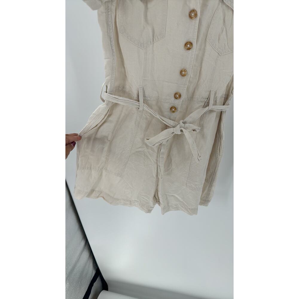Rails Women's Georgie Stone Short Romper linen blend sz S lightweight versatile - Picture 6 of 11